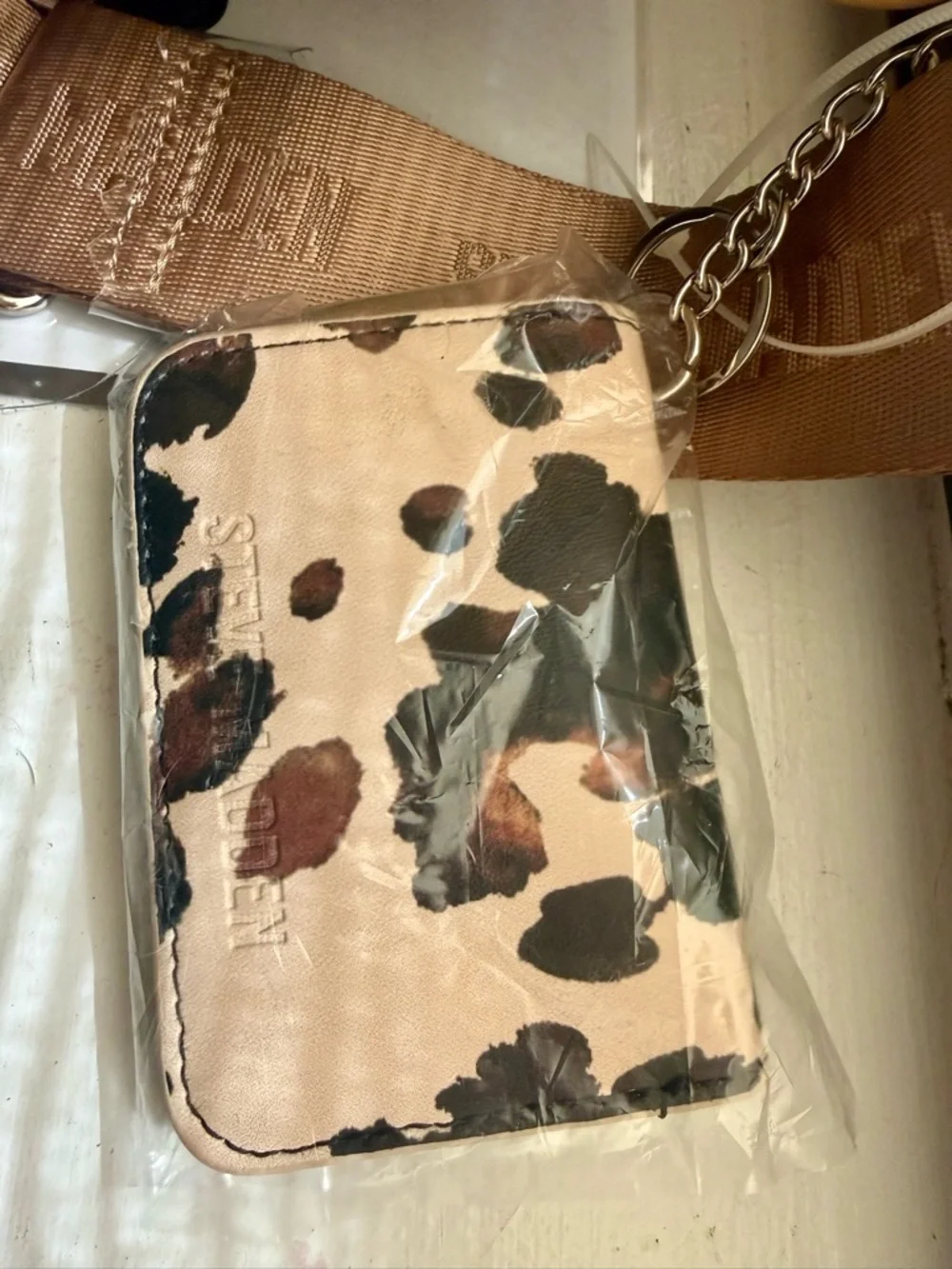 Steve Madden Beige Tote Bag with Logo Strap